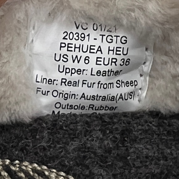 Olukai Pehuea Heu Taupe Leather Sherpa Lined Slip On Comfort Sneaker 6 - Picture 8 of 8